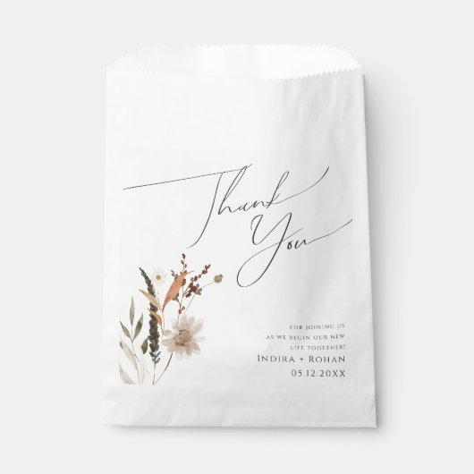 Boho Autumn Wildblume | Vielen Dank Geschenktütchen (Vorderseite)