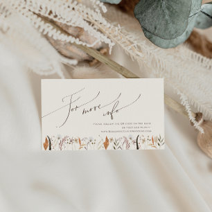 Boho Autumn Wildblume   Website zur Hochzeit von B Begleitkarte