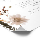 Boho Autumn Wildblume | Zeremonie ohne Anschluss Poster (Ecke)