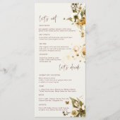 Boho Autumn Wildblumen | Hochzeitsmenü Menükarte (Vorderseite)