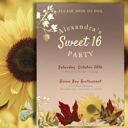 Boho Autumnal Chic Sweet 16 Einladung
