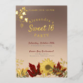 Boho Autumnal Chic Sweet 16 Einladung (Vorderseite)