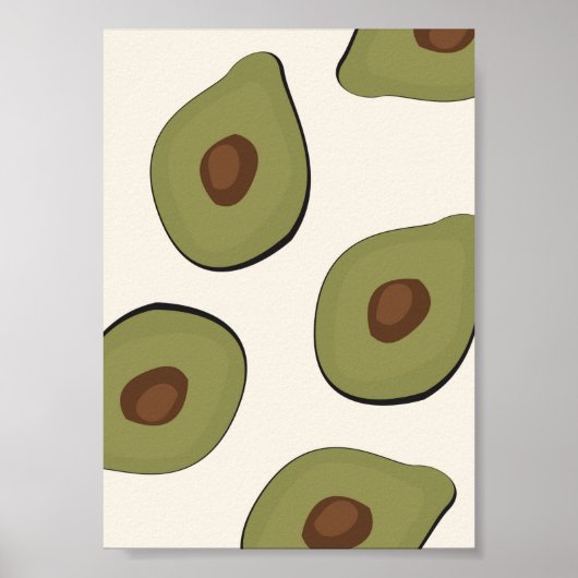 Boho Avocado Muster Tropical Summer Print Poster (Vorne)