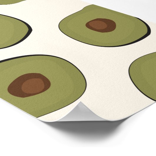 Boho Avocado Muster Tropical Summer Print Poster (Ecke)