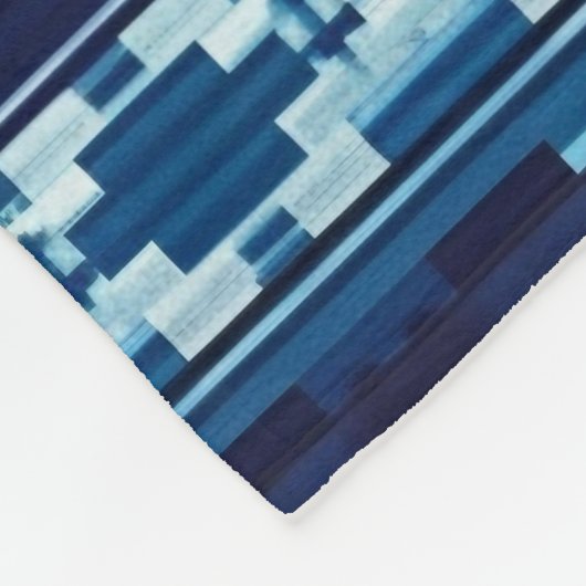 Boho Aztec Blue Knitted Design Fleecedecke (Ecke)