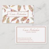 Boho Aztec Feather Muster Visitenkarte (Vorne/Hinten)