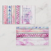 Boho aztec Holzwasser-Yogalehrer Visitenkarte (Vorne/Hinten)