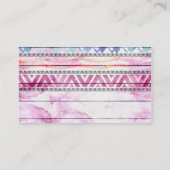 Boho aztec Holzwasser-Yogalehrer Visitenkarte (Rückseite)