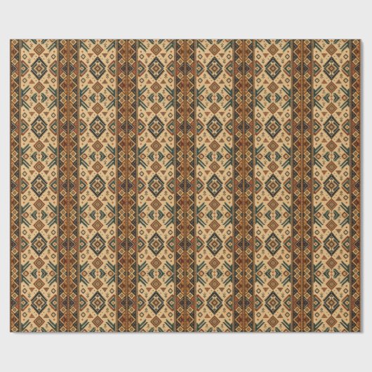 Boho Aztec-Stammesmuster-Küchenschürze | Rustikal Geschenkpapier (Flach)