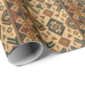 Boho Aztec-Stammesmuster-Küchenschürze | Rustikal Geschenkpapier (Rolleneckpunkt)