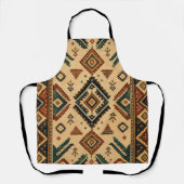 Boho Aztec-Stammesmuster-Küchenschürze | Rustikal Schürze (Vorderseite)