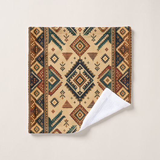 Boho Aztec-Stammesmuster-Küchenschürze | Rustikal Waschlappen (Waschlappen)