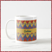 Boho Aztec Style Blue Red und Gold Kaffeetasse