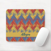 Boho Aztec Style Blue Red und Gold Mousepad (Mit Mouse)