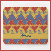 Boho Aztec Style Blue Red und Gold Mousepad