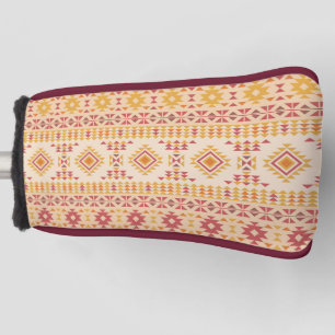 Boho Aztec Tribal Mudcloth in rosa Farbe + Orange Golf Headcover
