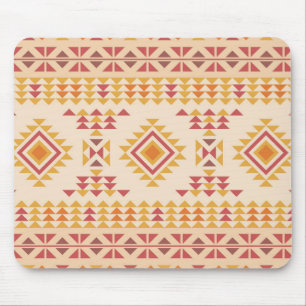 Boho Aztec Tribal Mudcloth in rosa Farbe + Orange Mousepad
