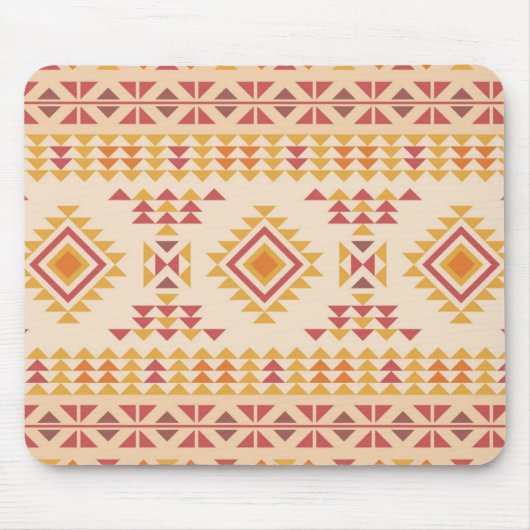 Boho Aztec Tribal Mudcloth in rosa Farbe + Orange Mousepad (Vorne)