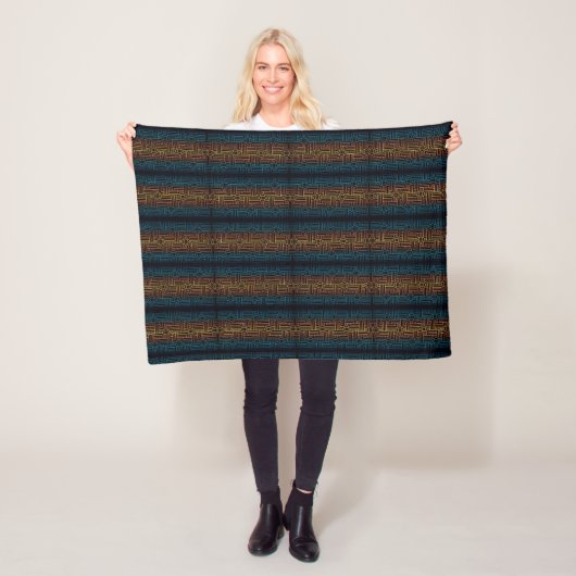 Boho-Azteken-Gestreifter Plaid Fleecedecke (Beispiel)