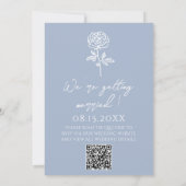 Boho Azure Blue Floral Botanical QR Code Wedding Einladung (Rückseite)