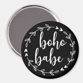 Boho Babe Wreath in Weiß Magnet (Vorderseite/Rückseite)