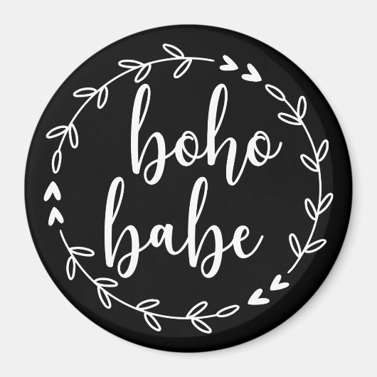 Boho Babe Wreath in Weiß Magnet (Vorne)