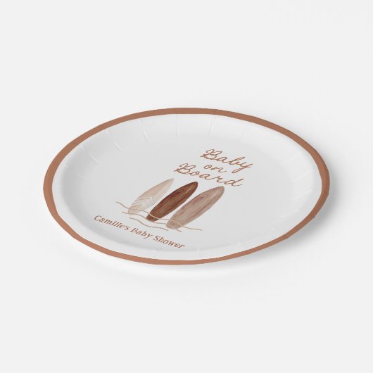 Boho Baby an Board Baby Dusche Pappteller (Schrägansicht)