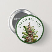 Boho Baby Animal Safari Birthday Button (Vorne & Hinten)