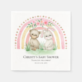 BOHO Baby Bear Rainbow Girl | Babydusche Napkins Serviette