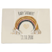 Boho Baby Beige Rainbow Baby Dusche Große Geschenk Geschenktüte (Vorderseite)
