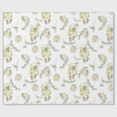 Boho Baby Bib Greenery Pattern Geschenkpapier (Flach)