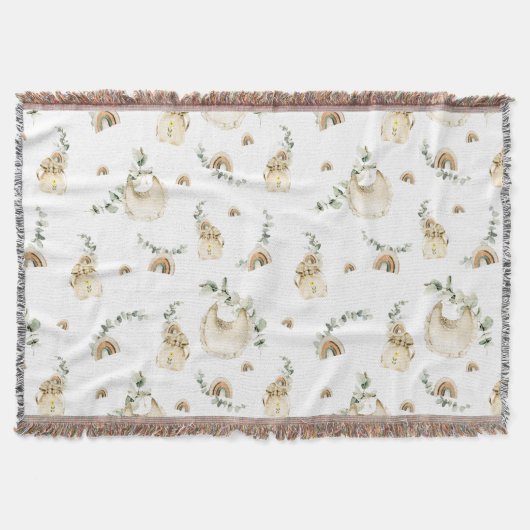 Boho Baby Bibs Rainbows Botanisches Vegetationsmus Decke (Vorderseite)