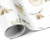 Boho Baby Bibs Rainbows Botanisches Vegetationsmus Geschenkpapier (Rolleneckpunkt)