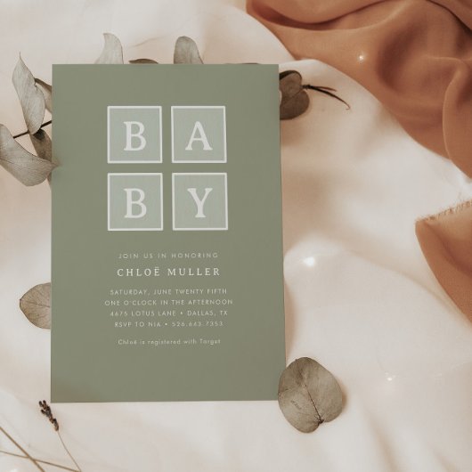 Boho Baby blockiert die moderne Babydusche | Einladung