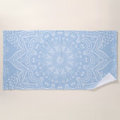 Boho Baby Blue Mandala Strandtuch (Vorderseite)