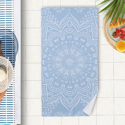 Boho Baby Blue Mandala Strandtuch
