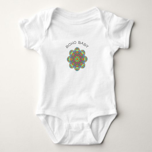 Boho Baby Blume Mandala One Piece Bodysuit Baby Strampler (Vorderseite)