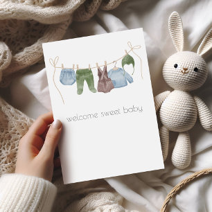 Boho Baby Boy Gratulations Card Karte