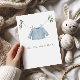 Boho Baby Boy Gratulations Card Karte