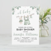 Boho Baby Boy Kleidung Baby Dusche Einladung (Stehend Vorderseite)