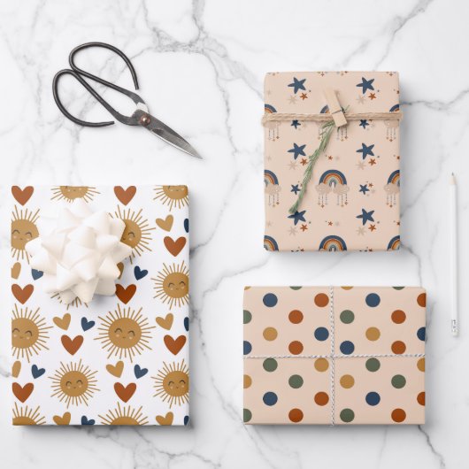 Boho Baby Boy Pattern Geschenkpapier Set (Vorderseite)