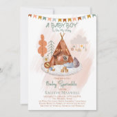 Boho Baby Boy Teepee and Toys Baby Sprinkle Einladung (Vorderseite)