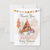 Boho Baby Boy Teepee | Spielzeug-Babydusche Dankeskarte (Vorderseite)