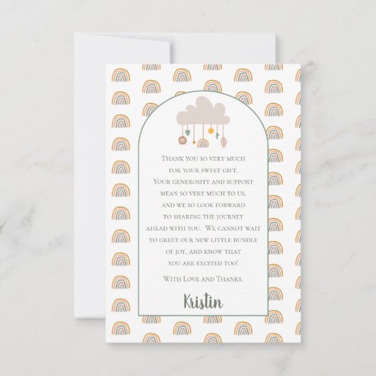 Boho Baby Boy Teepee | Spielzeug-Babydusche Dankeskarte (Rückseite)