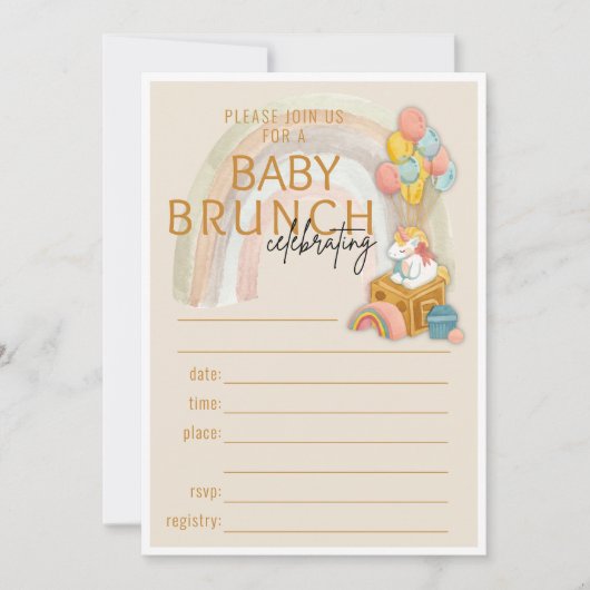 BOHO Baby Brunch | Einladung zur Kinderdusche (Vorderseite)