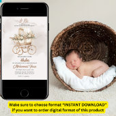 Boho Baby Carriage Aqiqah Unisex Muslim Neuborn Einladung