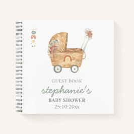 Boho Baby Carriage Baby Shooting Gästebuch Notizblock