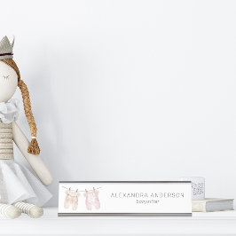 Boho Baby Closing Watercolor Babysitter Schreibtischnamensplakette