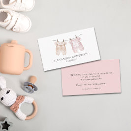 Boho Baby Closing Watercolor Babysitter Visitenkarte