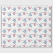 Boho Baby Clotheline Gender Reveal Geschenkpapier (Flach)